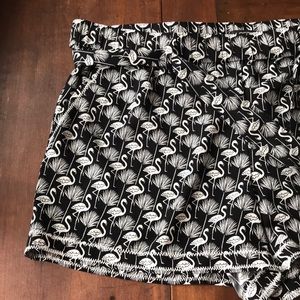 Loft black and white relaxed flamingo shorts
